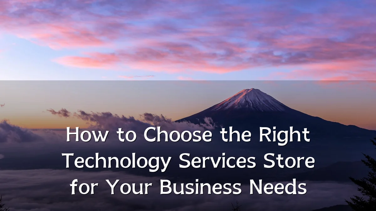 How to Choose the Right Technology Services Store for Your Business Needs