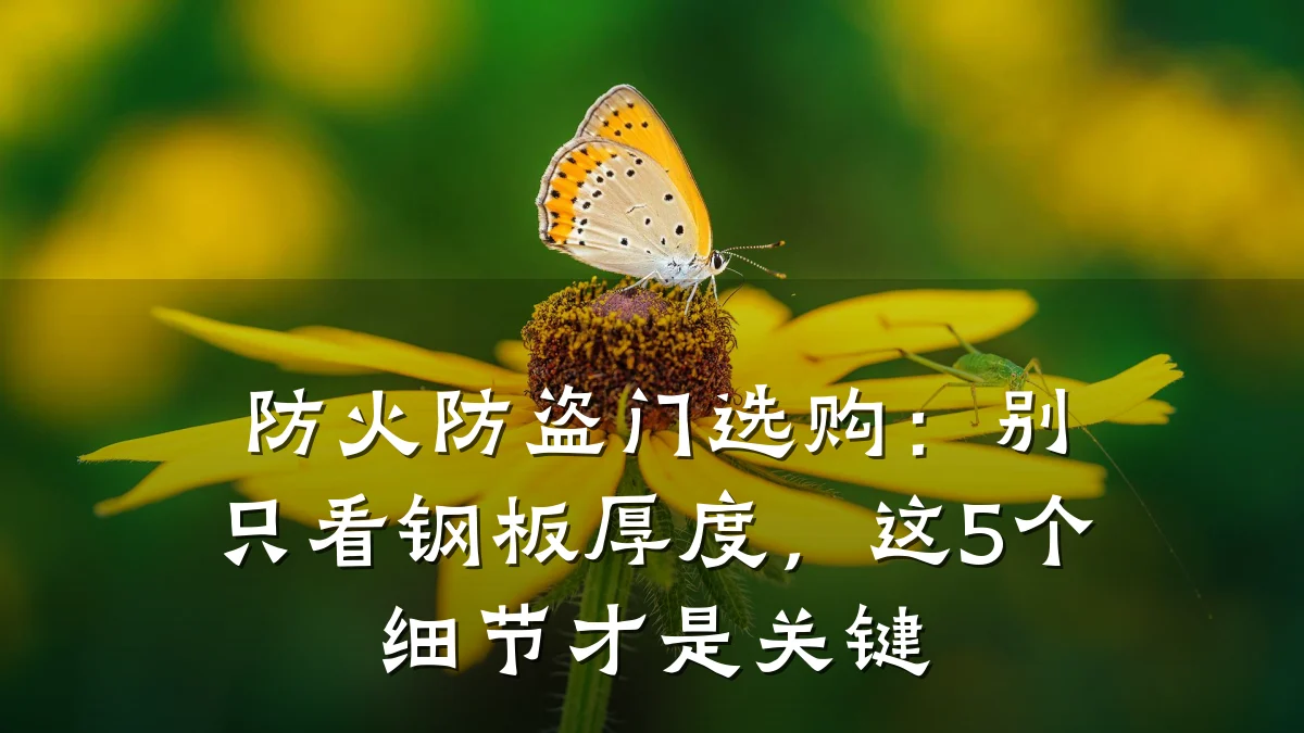 防火防盗门选购:别只看钢板厚度,这5个细节才是关键