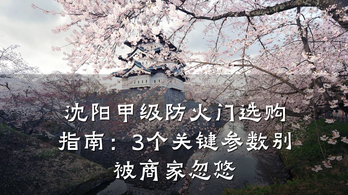沈阳甲级防火门选购指南:3个关键参数别被商家忽悠